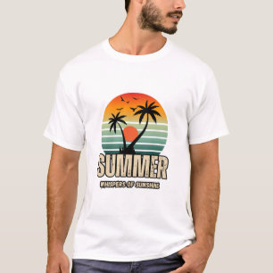Camiseta Vibrações de Verão Pôr do Sol Tropical