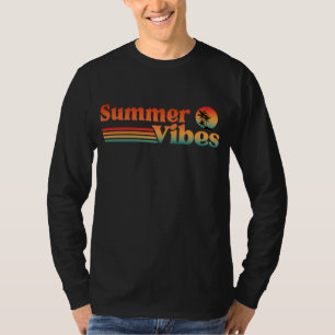 CAMISETA VIBRAÇÕES DE VERÃO PÔR DO SOL VINTAGE FÉRIAS