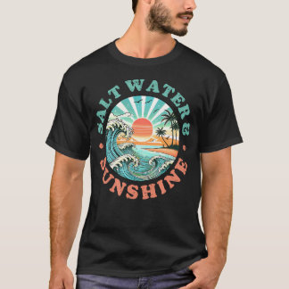 Camiseta Vibrações de Verão Retrô na Praiaágua salgada