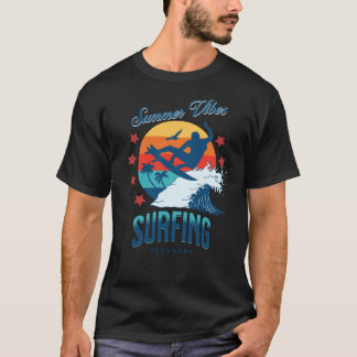 Camiseta Vibrações de Verão Surfando Delaware EUA