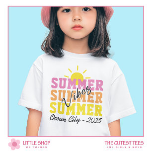 Camiseta Vibrações de Verão Tipografia Personalizável Garot