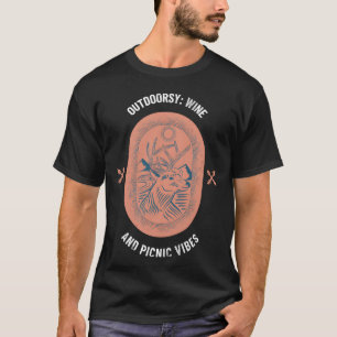 Camiseta Vibrações de Vinho e Piquenique ao Ar Livre Mulher
