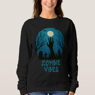 Camiseta Vibrações de Zumbi Cemitério ao Luar Crianças Ass