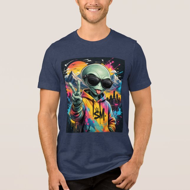 Camiseta Vibrações Divertidas de Alien (Frente)