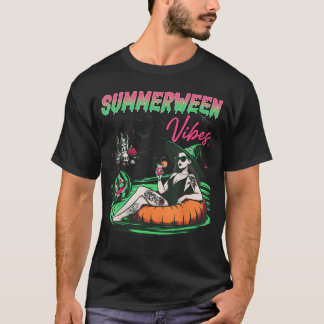 Camiseta Vibrações Divertidas de Summerween Abóbora Espeluz