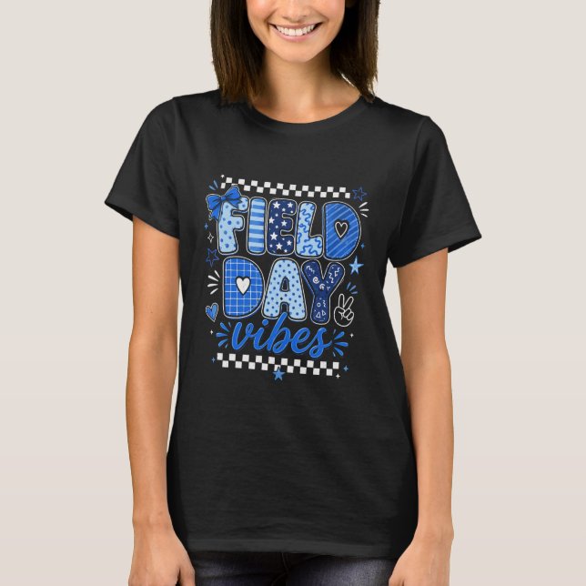 Camiseta Vibrações do Dia de Campo de Evento Escolar Profes (Frente)
