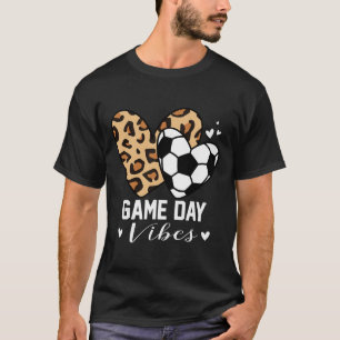 Camiseta Vibrações do Dia do Jogo Mãe de Futebol Engraçada