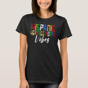 Camiseta Vibrações do Mês Nacional da Herança Hispânica par