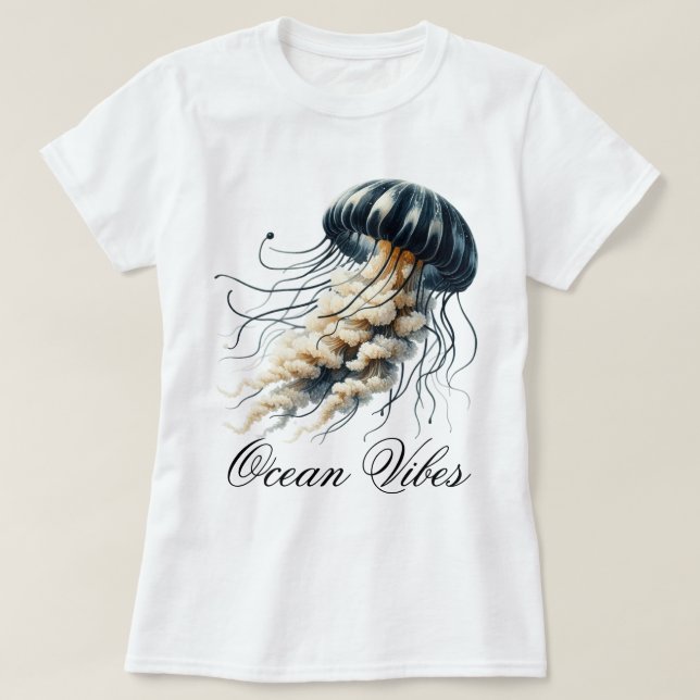Camiseta Vibrações do Oceano (Frente do Design)