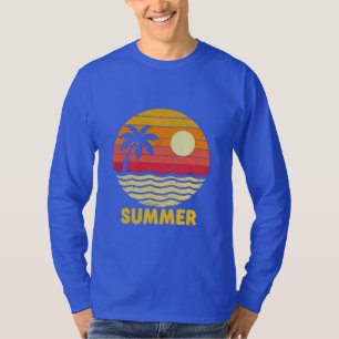 Camiseta Vibrações do Pôr do Sol de Verão Retrô – Palmeira
