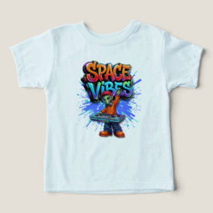 Camiseta Vibrações Espaciais Design de Rua de Música de DJ