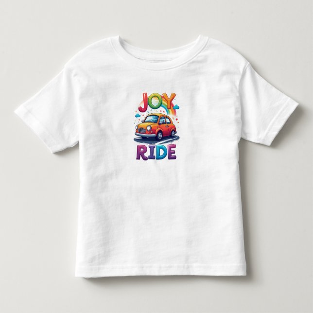 Camiseta 🚘 Vibrações Felizes de Carro para os Pequenos 🎨 (Frente)