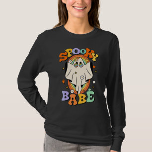Camiseta Vibrações Groovy Assustadoras de Bebê Floral Retro