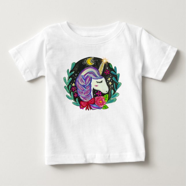 Camiseta Vibrações Mágicas de Unicórnio (Frente)