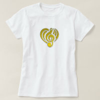 Vibrações Musical Love Yellow Heart Music Note DJ