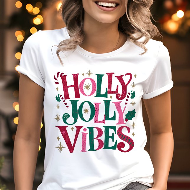 Camiseta Vibrações Natalinas Alegres e Antigas (Criador carregado)