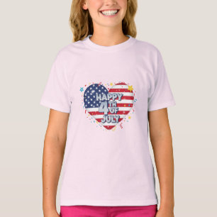 Camiseta Vibrações Patrióticas: Estrelas, Listras e Estilo