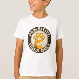 Camiseta Vibrações positivas apenas Pata de Gato Fofo Piada