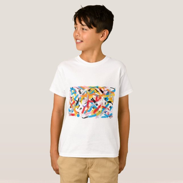 Camiseta Vibrações Positivas Salpico de cor (Frente Completa)