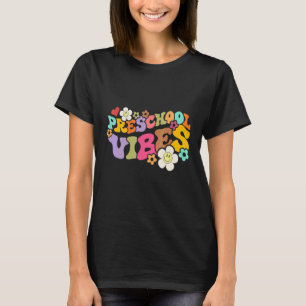 Camiseta Vibrações Pré-Escolares Retro Groovy Professor Pré