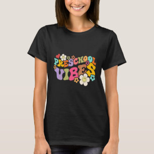 Camiseta Vibrações Pré-Escolares Retro Groovy Professor Pré