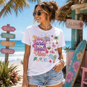Camiseta Vibrações Quentes da Praia de Areia Verão