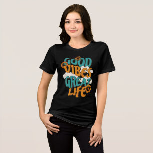 Camiseta Vibrações Retro Boas Grande Vida Floral