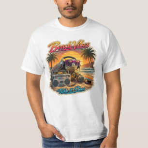 Camiseta Vibrações Retrô da Praia da Tartaruga - Gráfico de