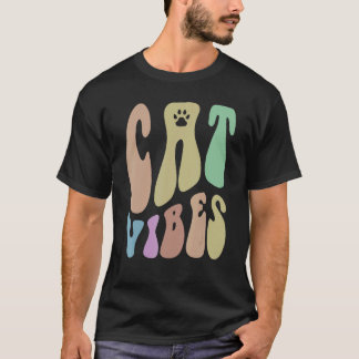 Camiseta Vibrações RETRÔ de GATO Patas Humor Amante de Anim