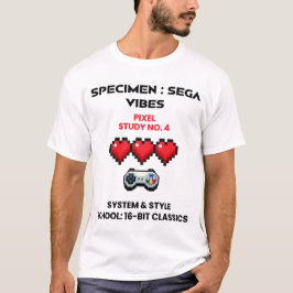 Camiseta Vibrações Retro do Sega Estudo de Pixel Nº 4