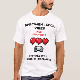 Camiseta Vibrações Retro do Sega Estudo de Pixel Nº 4