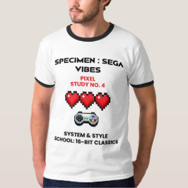 Camiseta Vibrações Retro do Sega Estudo de Pixel Nº 4