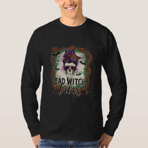 Camiseta Vibrações Ruins de Bruxa de Halloween Feixe Desarr