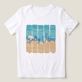 Camiseta Vibrações Salgadas Costa Tropical da Praia Ondas d