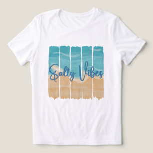 Camiseta Vibrações Salgadas Costa Tropical da Praia Ondas d