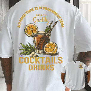 Camiseta Vibrações Tropicais: Bebida de Praia para Diversão