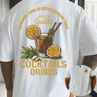 Camiseta Vibrações Tropicais: Bebida de Praia para Diversão