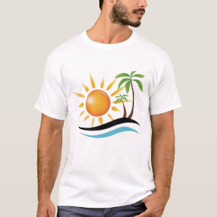 Camiseta Vibrações Tropicais de Praia Linda