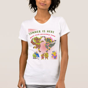 Camiseta 🌴🌞 Vibrações Tropicais e Criaturas Divertidas pa
