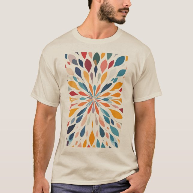 Camiseta Vibrant Abstract Floral Burst Pattern  (Frente)