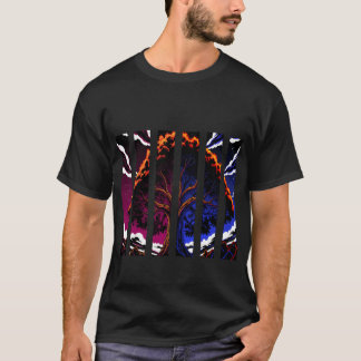 Camiseta Vibrant Abstract Forest Tree Split Panel Art