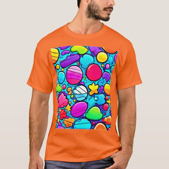Camiseta Vibrant Abstrato Candyland (Frente)