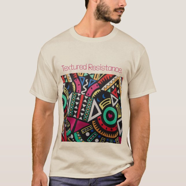 Camiseta Vibrant Afro-Centric Geometric Pattern – Bold Trib (Frente)