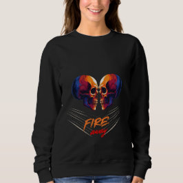 Camiseta Vibrant Blue and Orange Twin Skulls Graphic