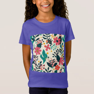 Camiseta Vibrant Botanica: Padrão Floral Moderno