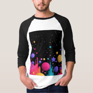 Camiseta Vibrant Cosmic Drip Abstract Space Art