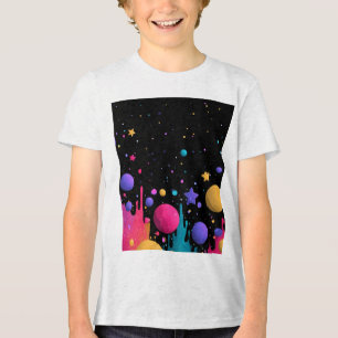 Camiseta Vibrant Cosmic Drip Abstract Space Art