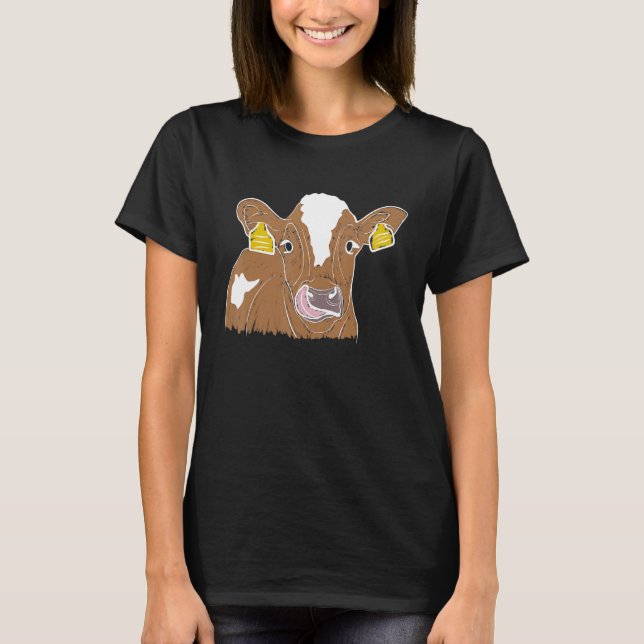 Camiseta Vibrant Cow Illustration (Frente)