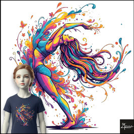 Camiseta Vibrant Dance Flow Abstract Female Art