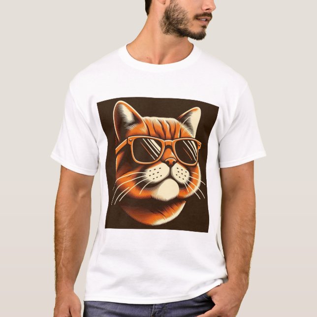 Camiseta Vibrant Feline Grace (Frente)